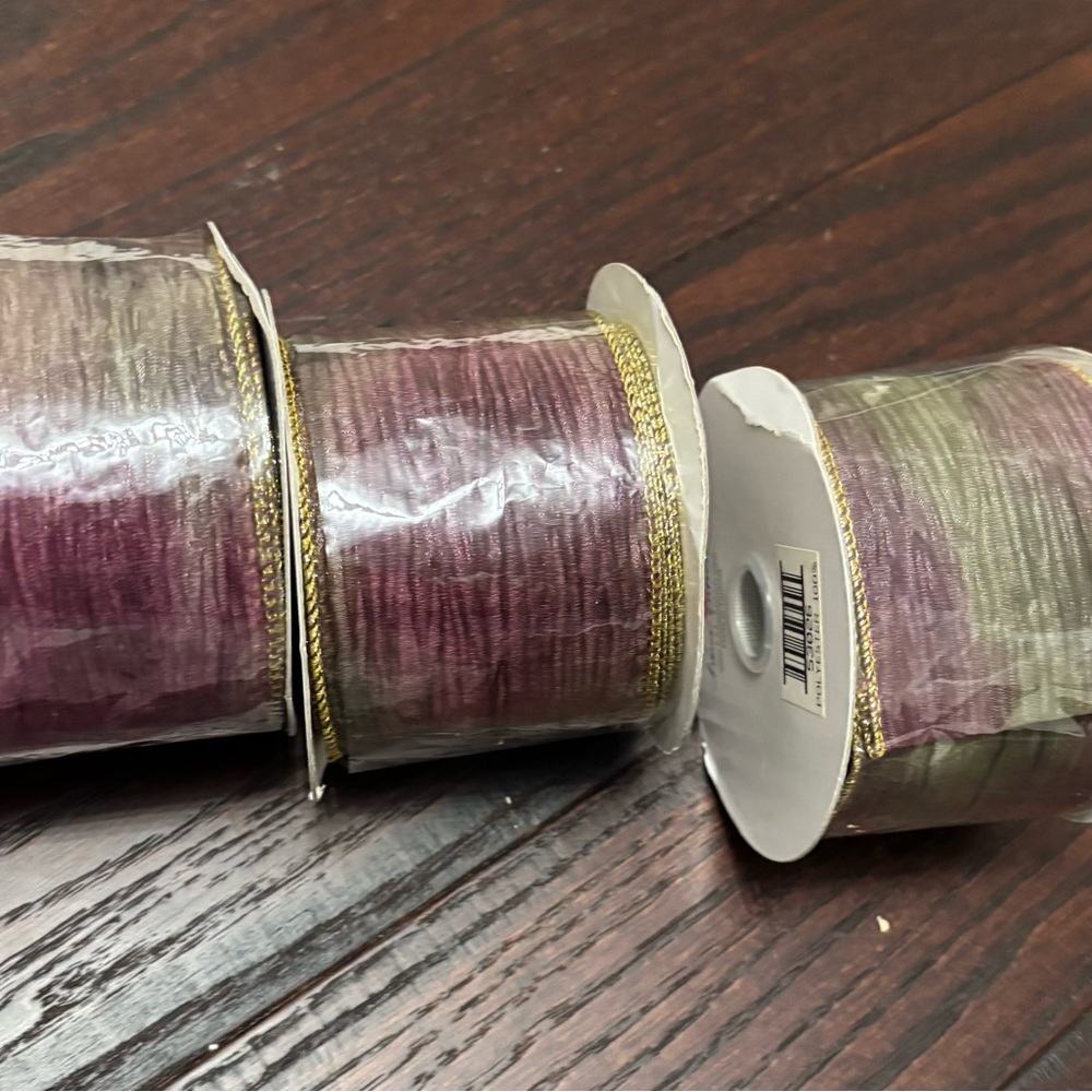 Elegant Purple and Gold Ribbon Set